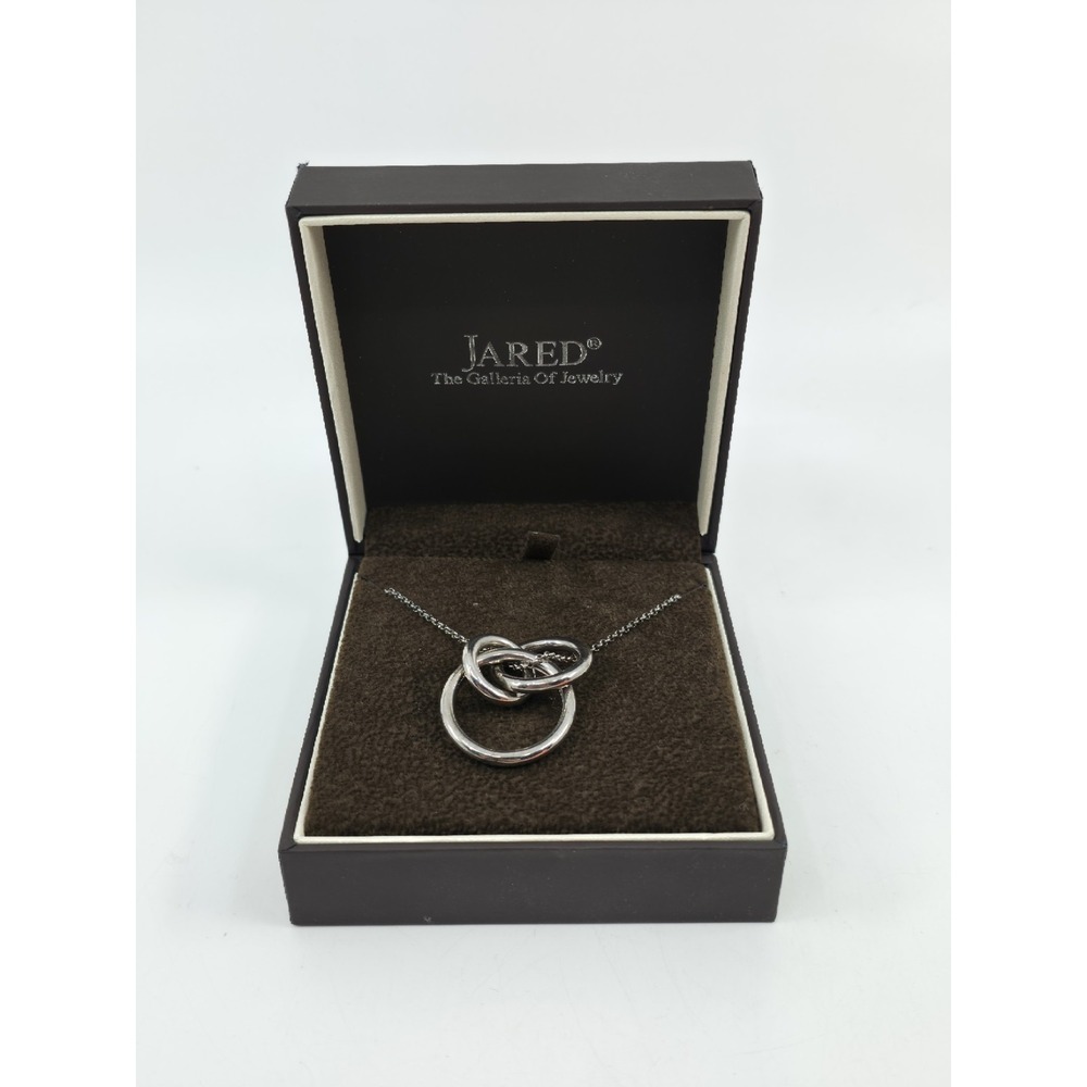 Jared Sterling Silver Interlocking Triple Circle Necklace 8.2g W/ Box New Italy